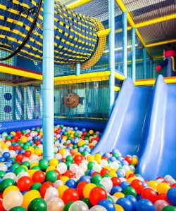 Moscow - June 24, 2014: Modern children playground indoor